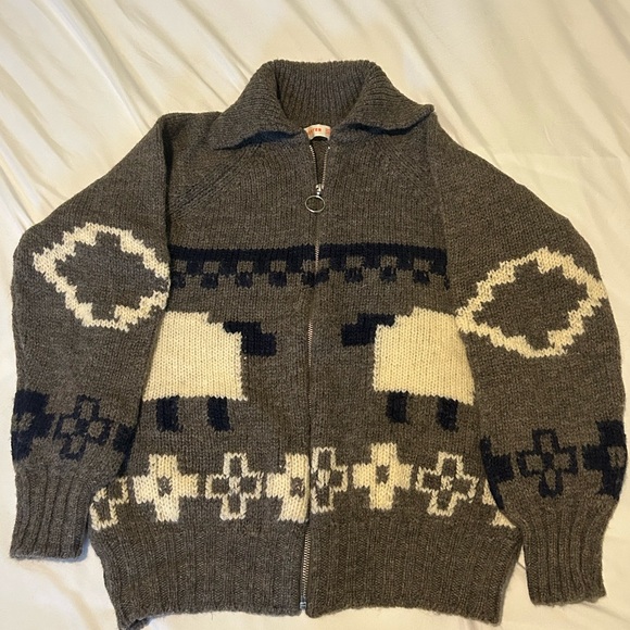 &Daughter Sweaters - &Daughter zip up wool sweater with sheep